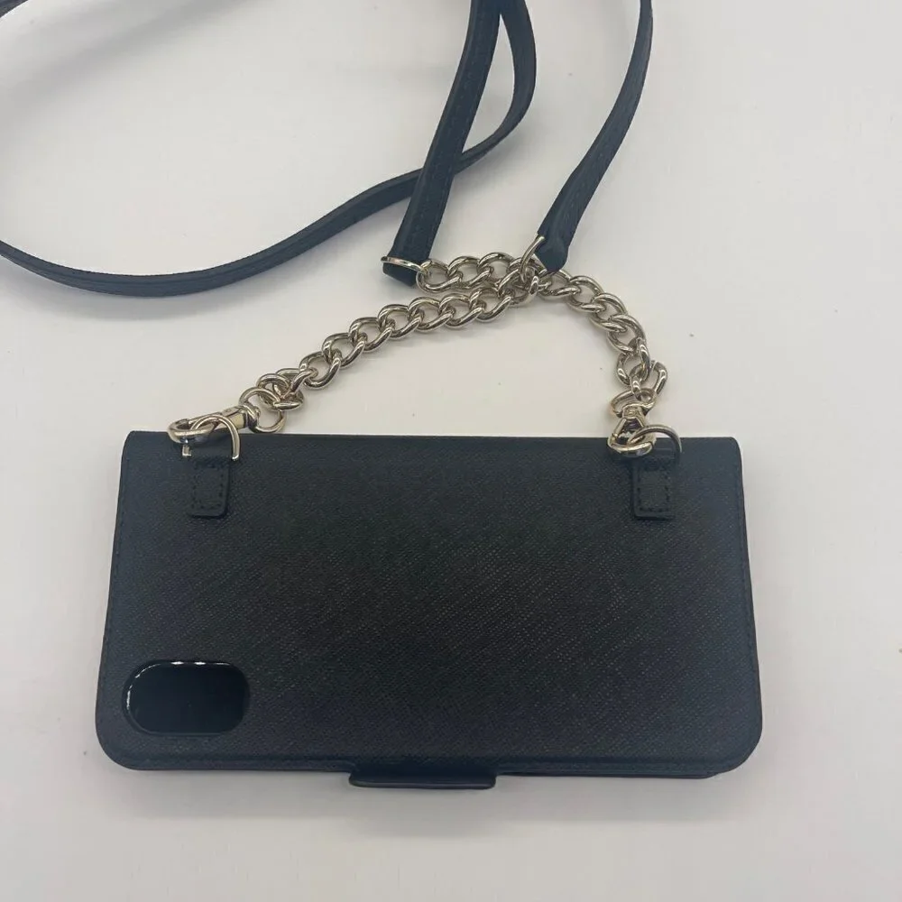 Kate Spade Saffiano Leather iPhone X Crossbody Wallet – Black